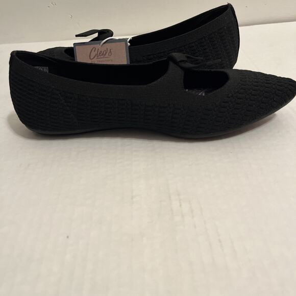 Skechers Cleo Point Washable Recycled Knit Flats Nostalgic Days Black Size 6 - Picture 6 of 12